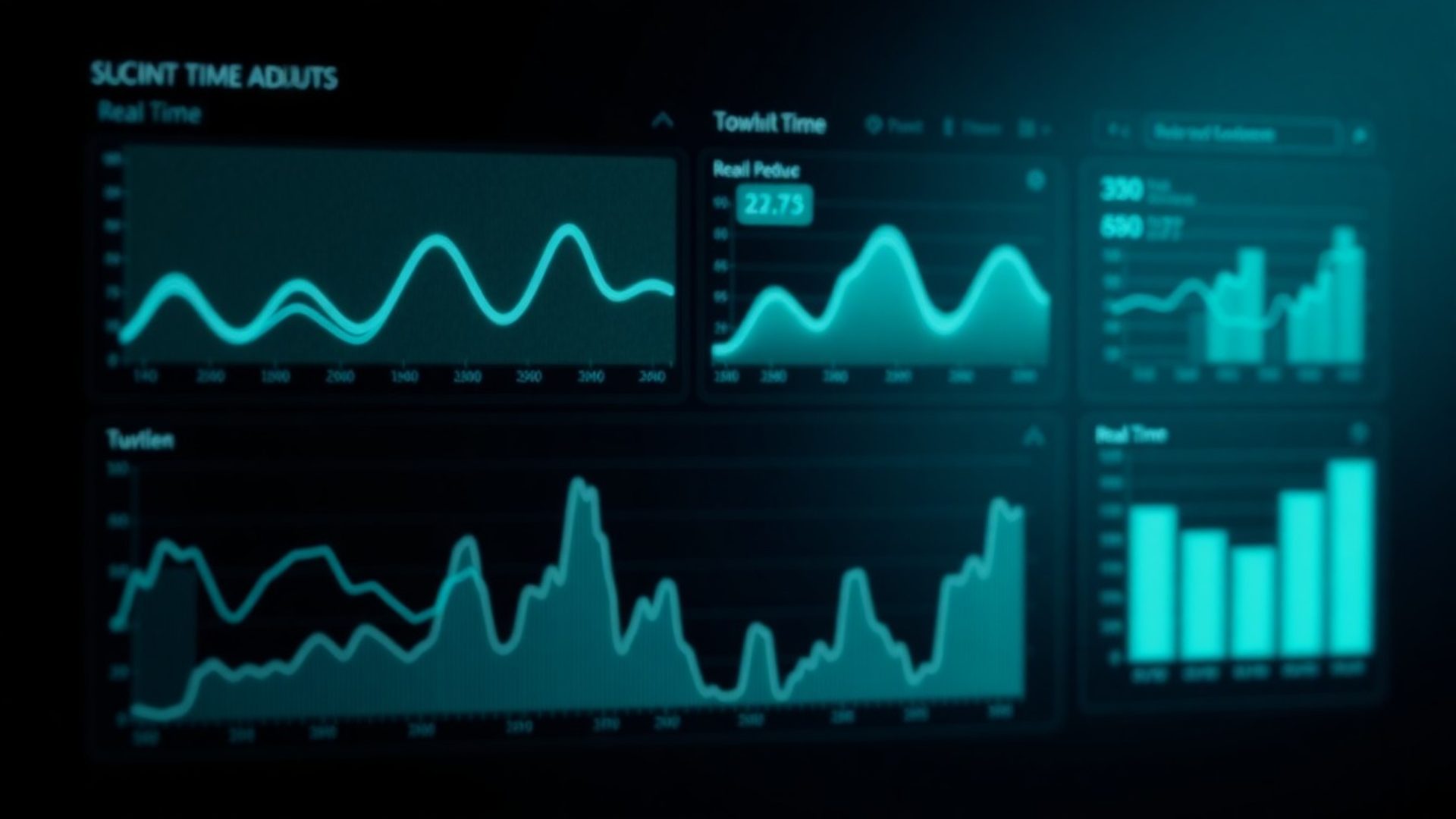 Riverside Practice real-time trading dashboard with teal live-market charts